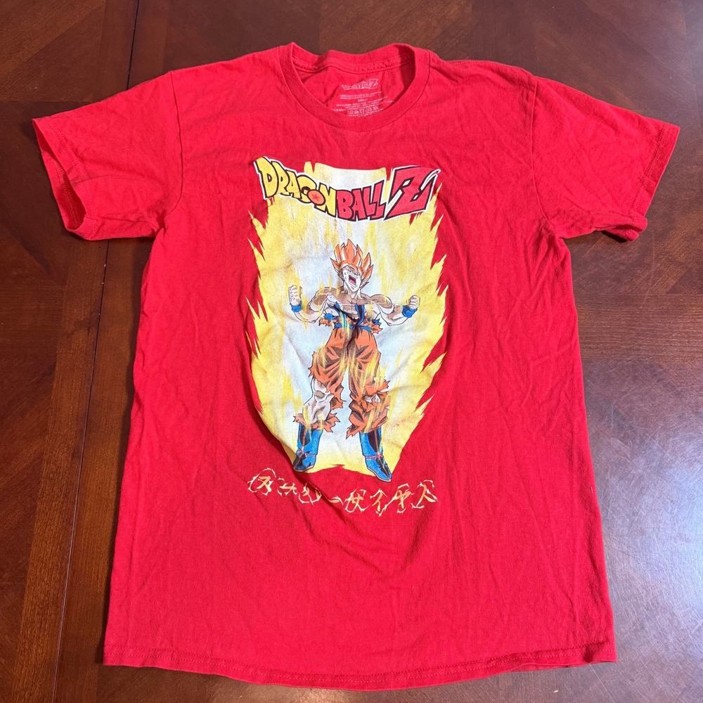 rare Dragon Ball Z Goku T Shirt Red Anime Manga‎ Graphic Tee Adult Small
